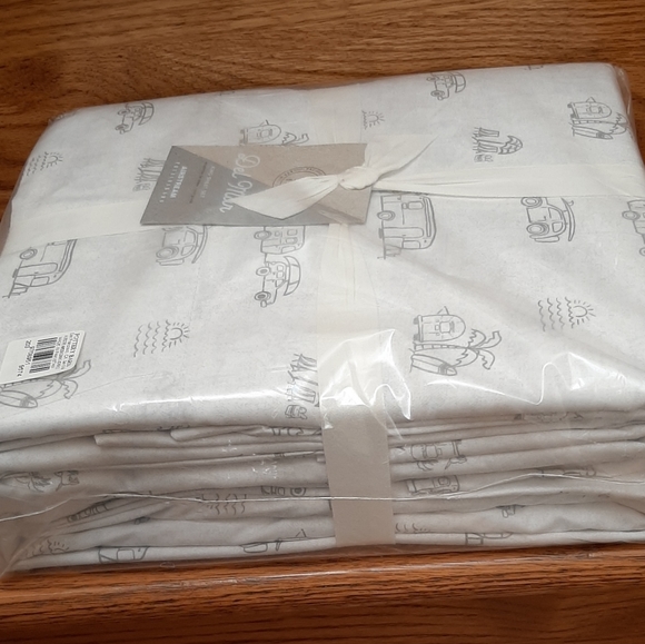 **Pottery Barn DelMar Airstream KING Cotton NEW sheet set